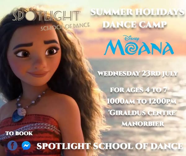 Moana Dance Camp at Giraldus Centre Manorbier