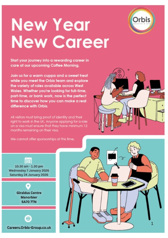 Orbis Group Recruitment Fair at Giraldus Centre Manorbier