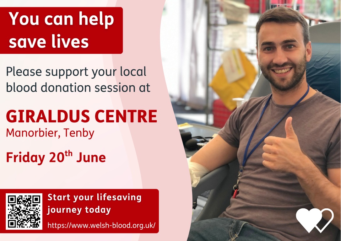 Blood donation at the Giraldus Centre Manorbier