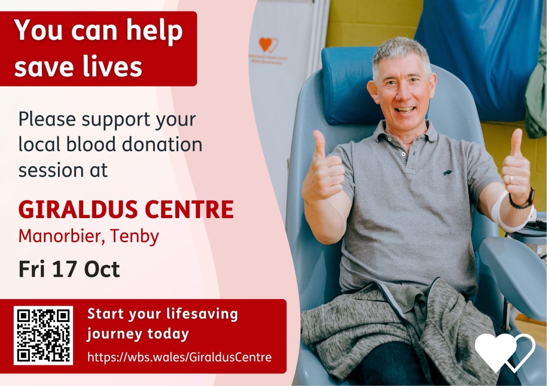 Blood donation at the Giraldus Centre Manorbier