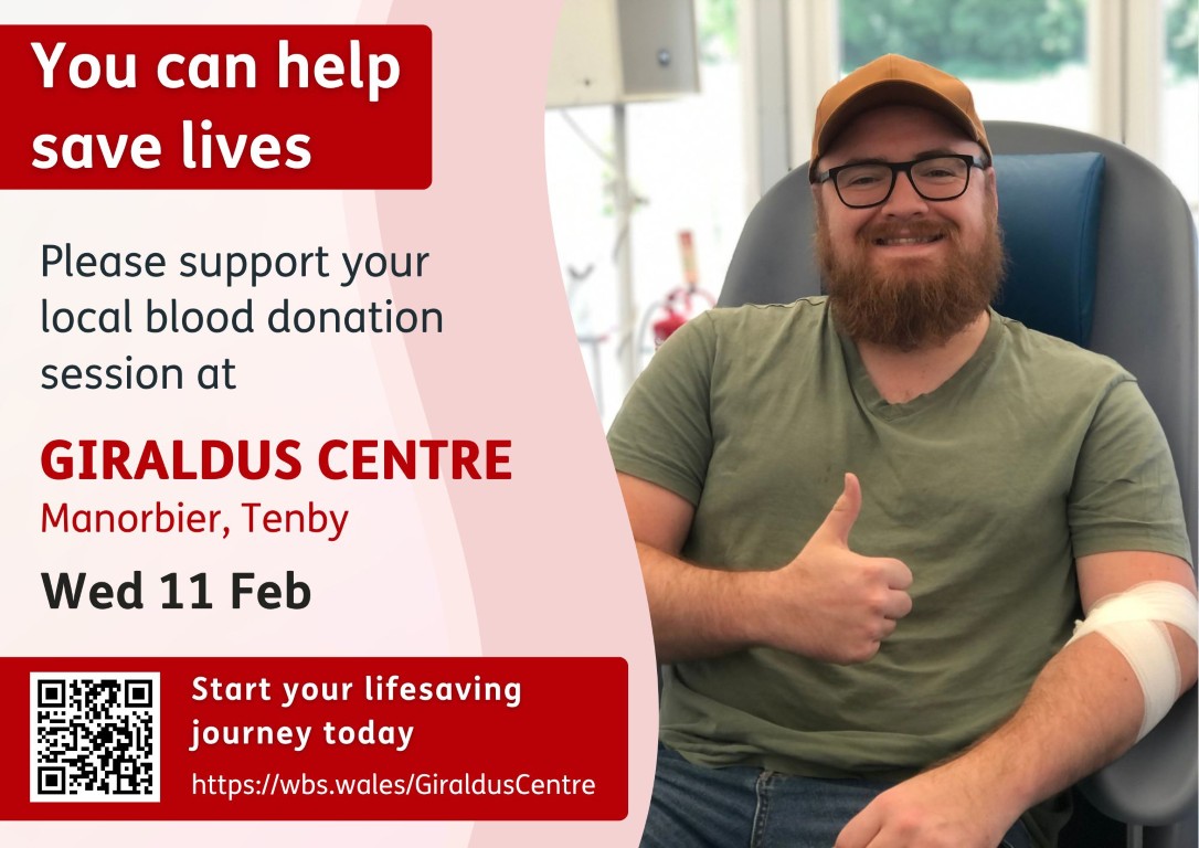 Blood donation at the Giraldus Centre Manorbier